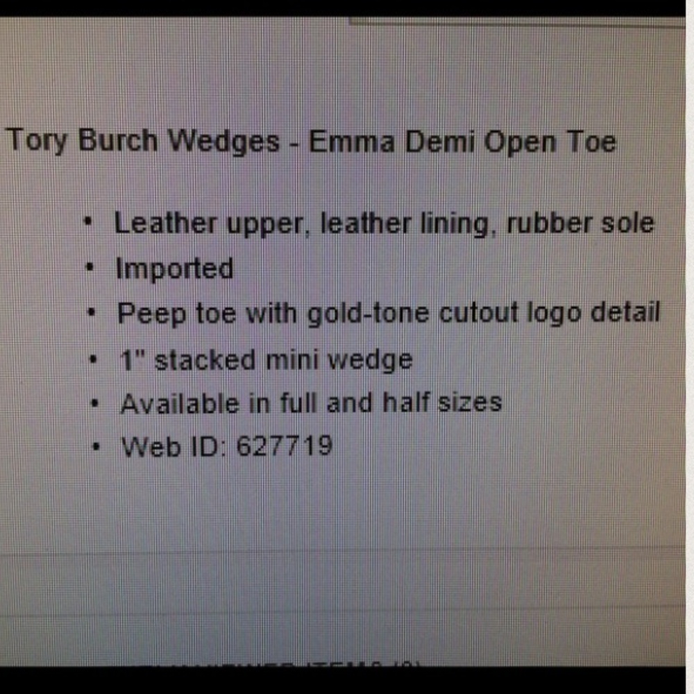 Tory Burch Emma White Gold Peep Toe Wedges - Picture 4 of 4